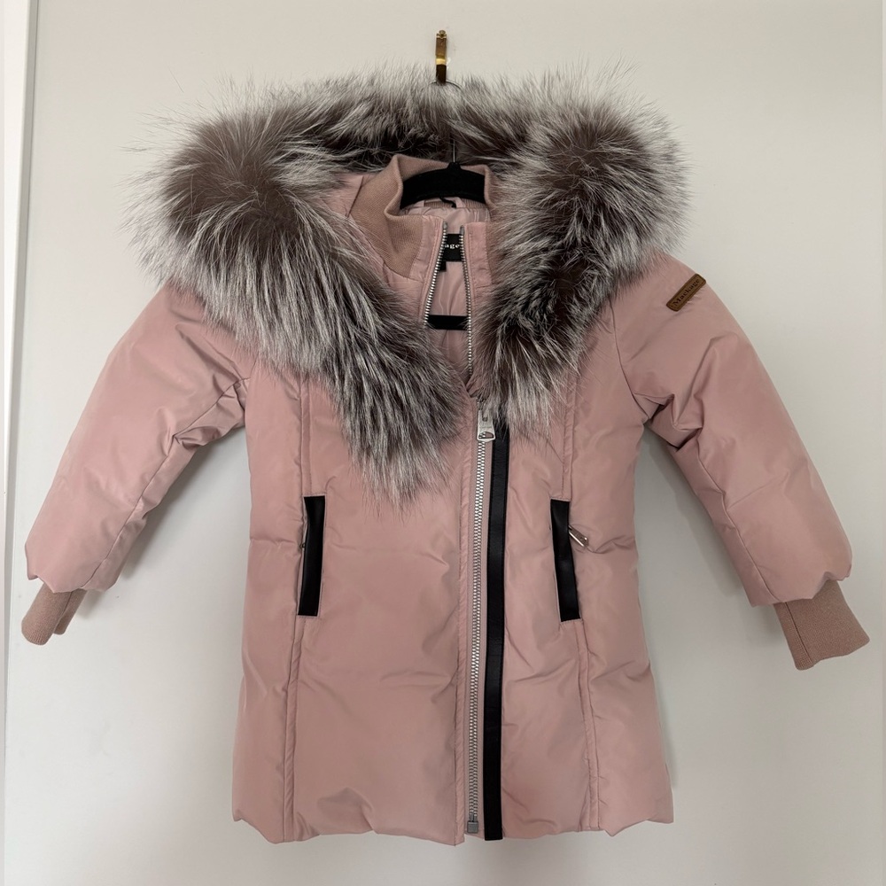 Kids Mackage Pink Coat with Fur (Size 2)